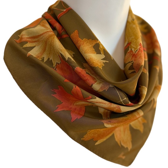 Vera Neumann “Veresa” Autumn Leaves Scarf 🇯🇵 – Made in Japan – 21” Square - Picture 7 of 10